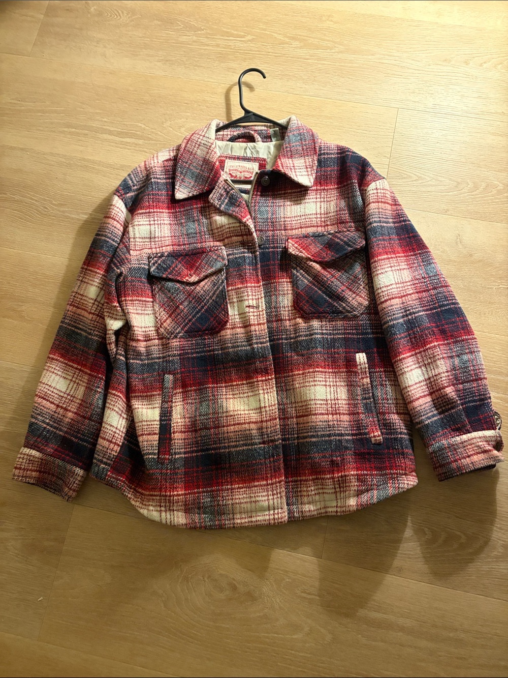 Levi's Pink Plaid Utility Shacket